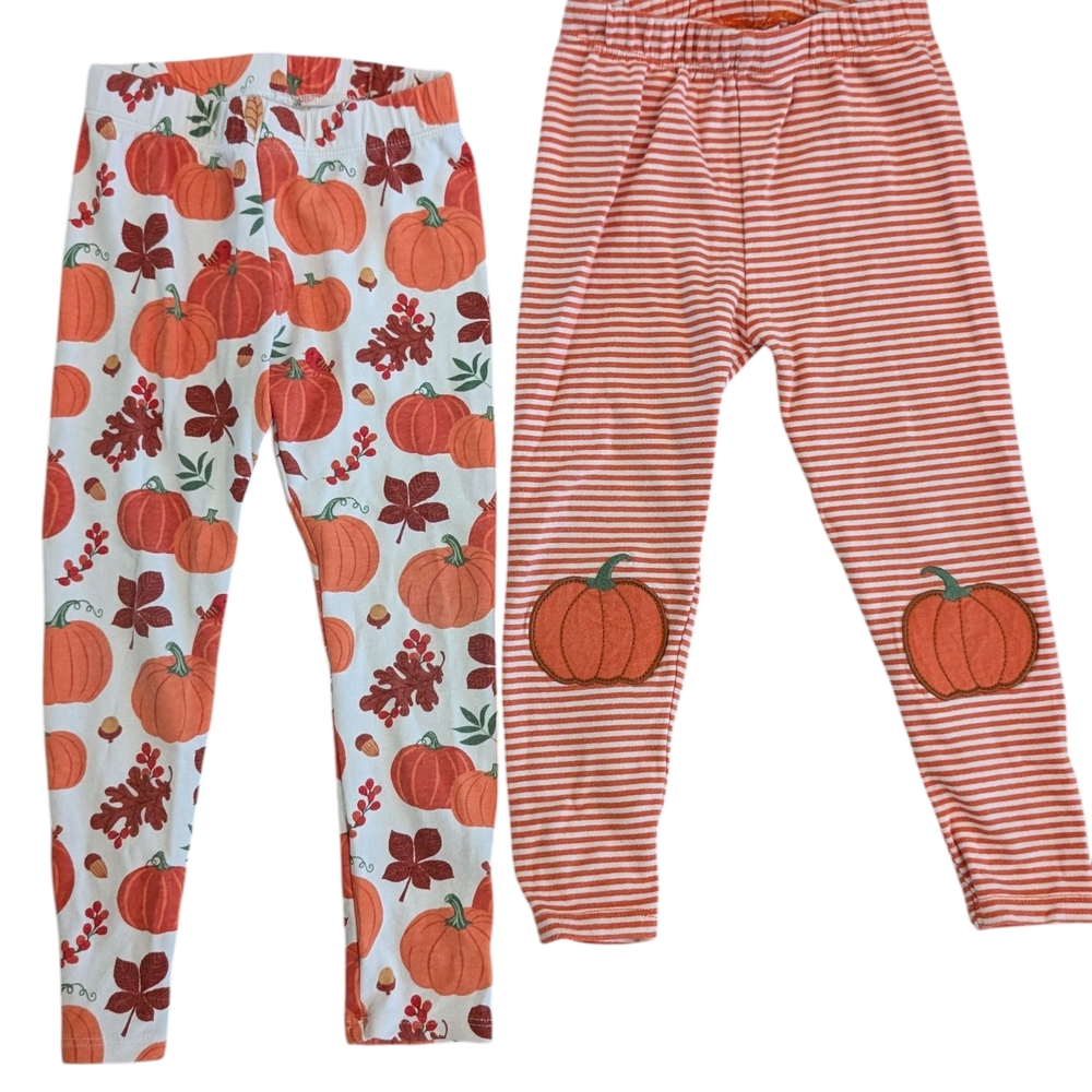 🌸 4/$10 Pumpkin Themed Kids Leggings Set